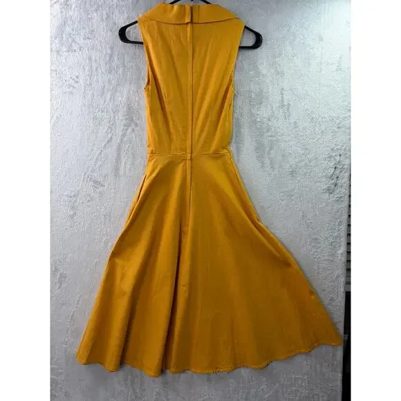 NWT - Collectif x ModCloth Sara Swing Dress – Mustard – Size 3XS - Picture 2 of 6
